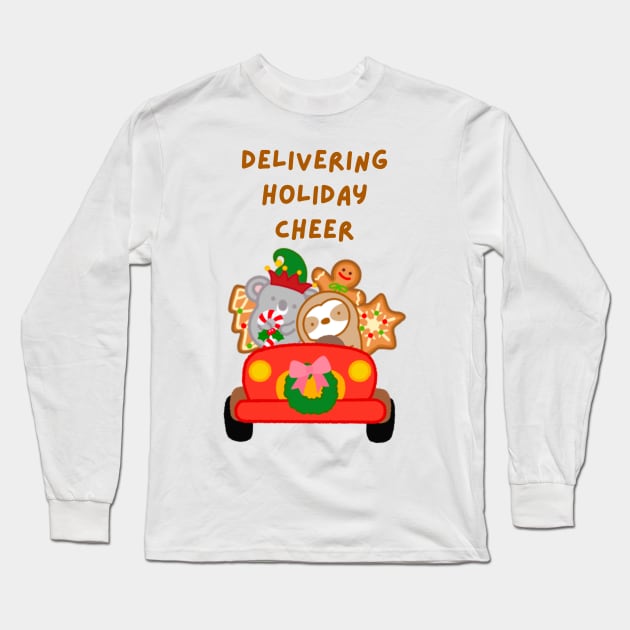 Delivering Holiday Cheer Christmas Car Long Sleeve T-Shirt by theslothinme